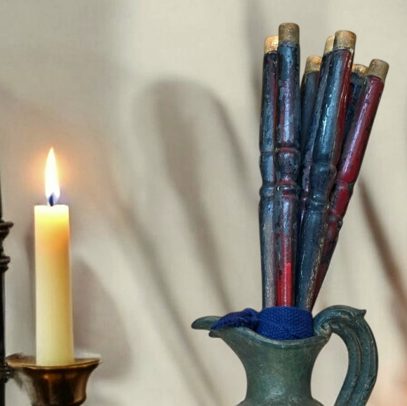 7 Chair Spindles Red & Black Dark Cottagecore Whimseygoth Victorian Gothic Witch - Picture 4 of 7